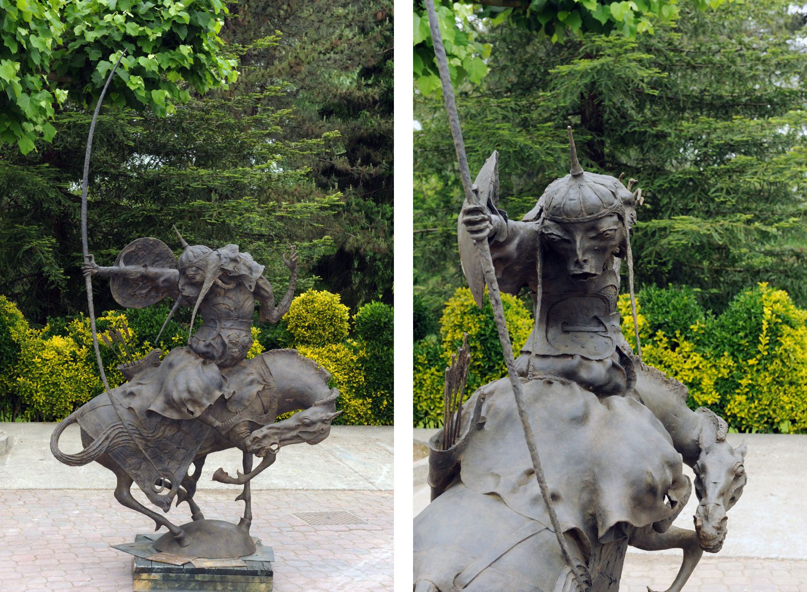 Guerrier avec arc à cheval