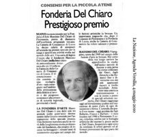 Fonderia Del Chiaro. Prestigioso premio